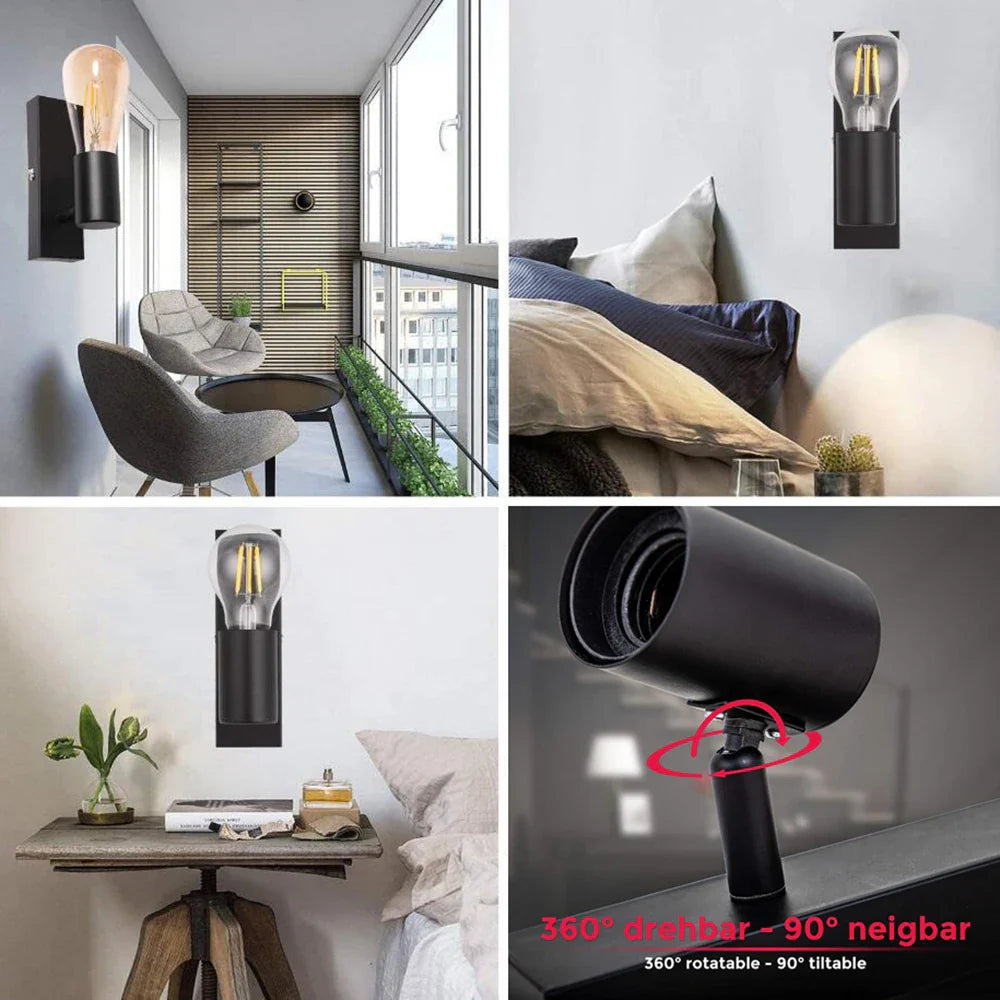 Afralia™ Nordic Retro E27 Wall Lamp Sconce for Bedroom and Living Room