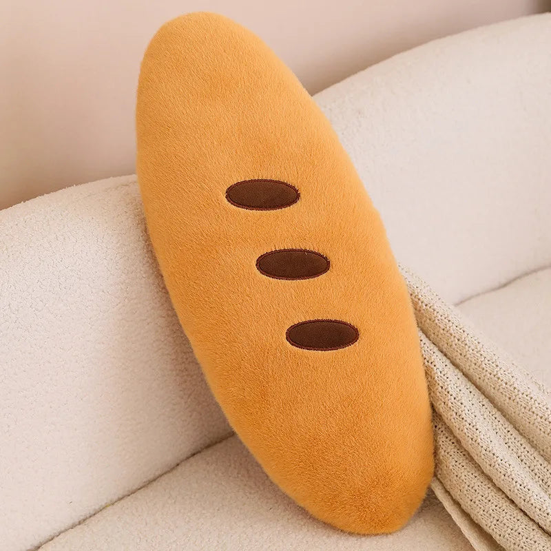 Afralia™ Plush Bread Cartoon Body Pillow for Side Sleeping & Pregnancy, Sofa Decor & Leg Support