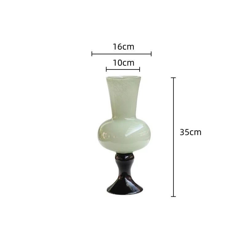 Afralia™ Geometric Vintage Glass Vase for Home Decoration