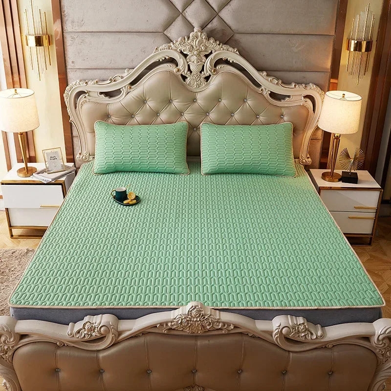 Afralia™ Cartoon Print Silky Mattress Set: 4-Layer Quilted Breathable Cushion