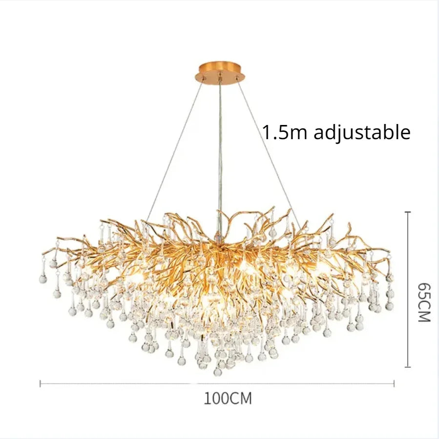 Afralia™ Crystal Branch Chandelier | Indoor Luxury Gloss Light for Living & Dining Room