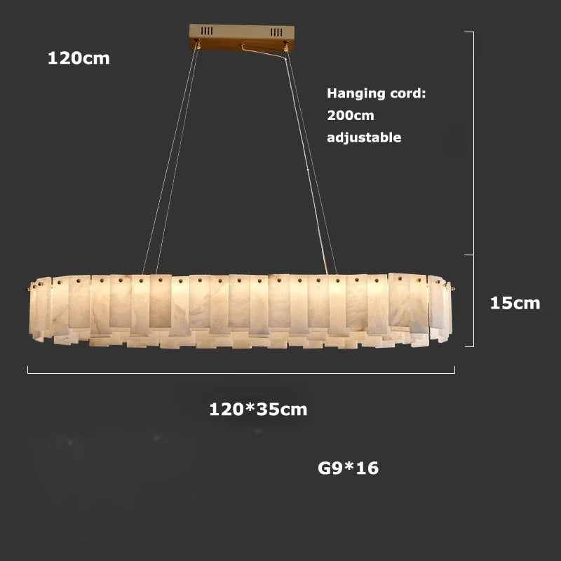 Afralia™ Modern Marble Design LED Ceiling Chandelier for Living Room