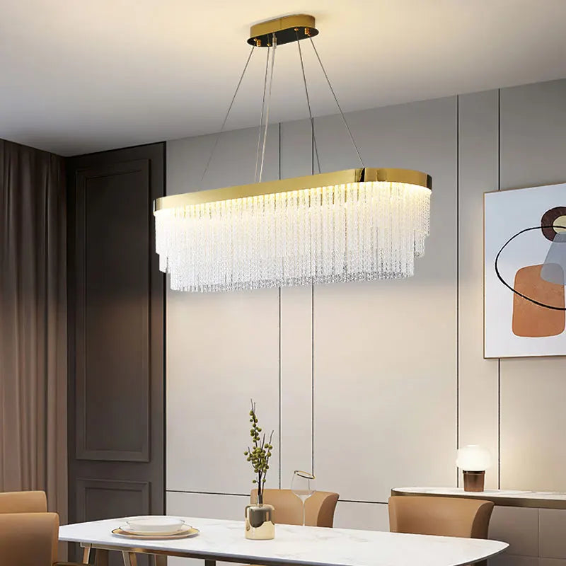 Afralia™ Nordic Glass Chandelier: Modern Light Luxury for Living & Dining Rooms