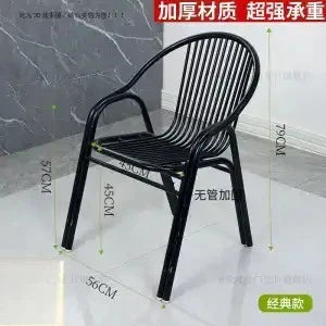 Afralia™ Stainless Steel Hollow Backrest Chair for Outdoor, Balcony, Dining - Single