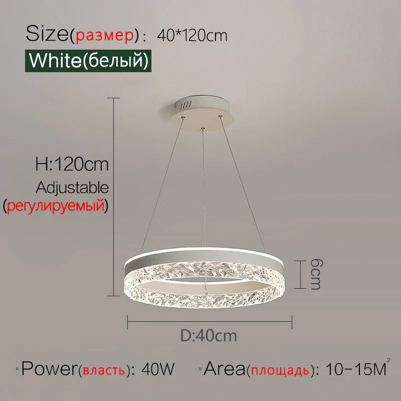 Afralia™ Crystal Ring LED Pendant Light - Modern Home Lighting for Bedroom and Restaurant