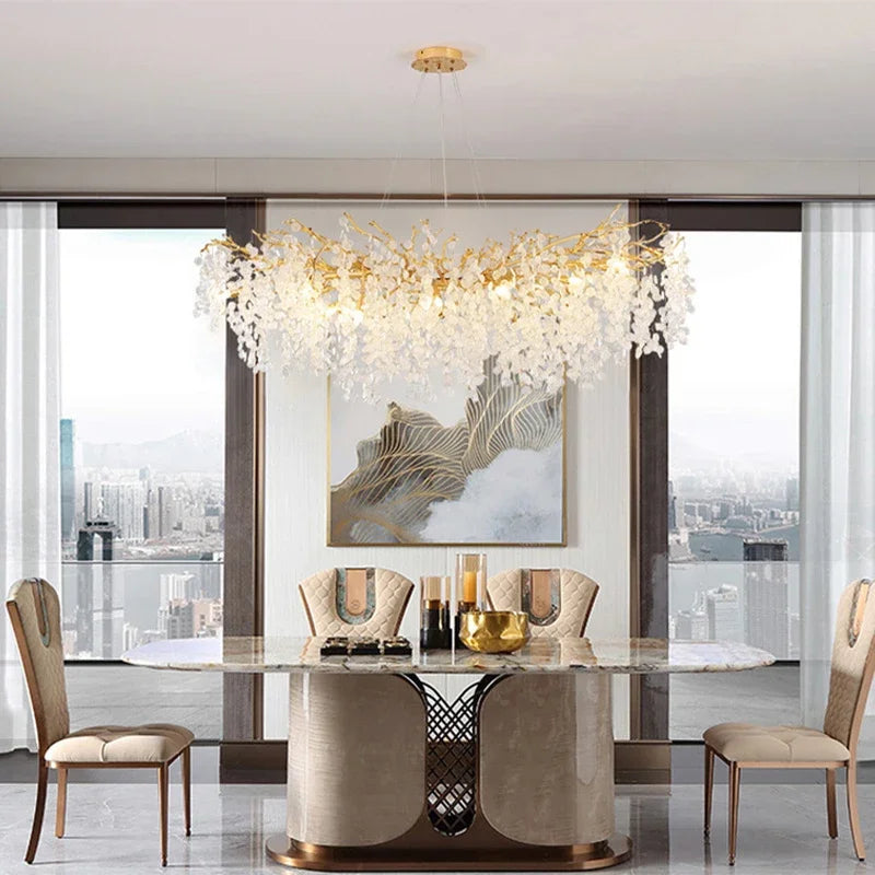 Afralia™ Crystal Money Tree Chandelier - Modern LED Suspension Light for Luxury Living Areas