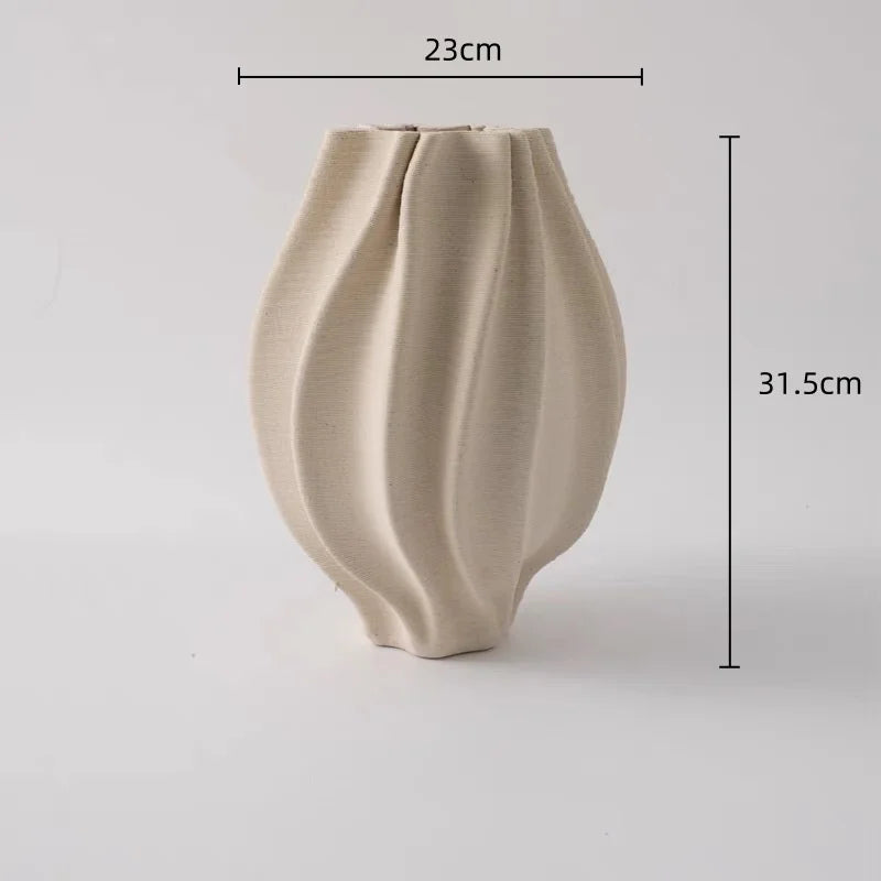 Afralia™ Geometric Folding Ceramic Flower Vase Home Decor Handicrafts