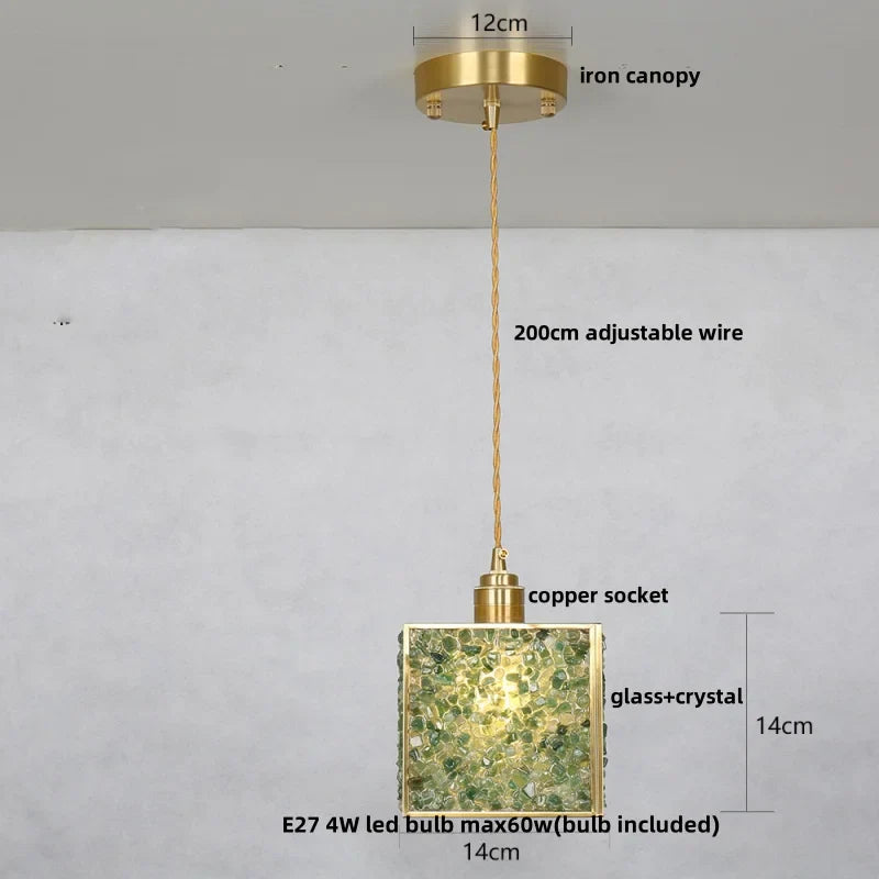 Afralia™ Crystal Glass LED Pendant Lamp, Adjustable Modern Luxury Hanging Lights