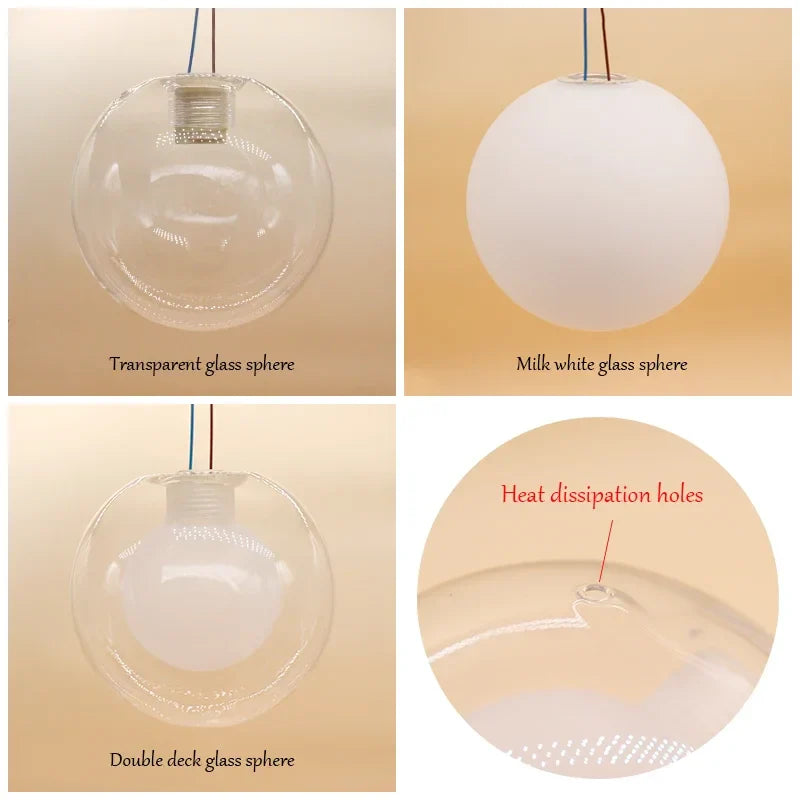 Afralia™ Glass Ball Pendant Light Replacement for Chandeliers - Lighting Accessories