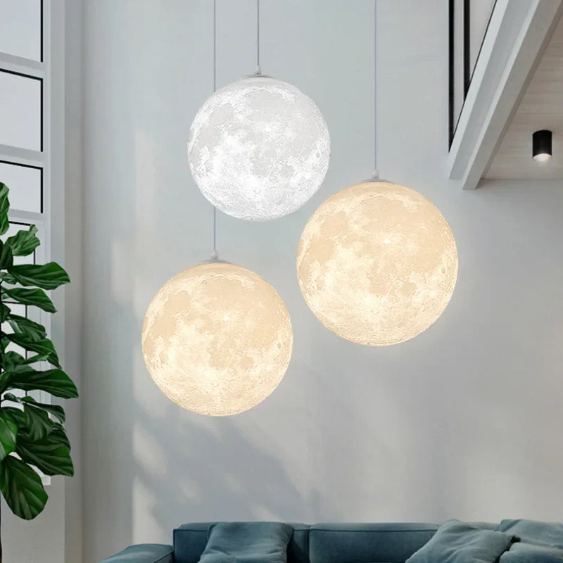 Afralia™ Moon Pendant Light: Modern Simple Ball Decoration LED for Kitchen, Dining Room, Restaurant