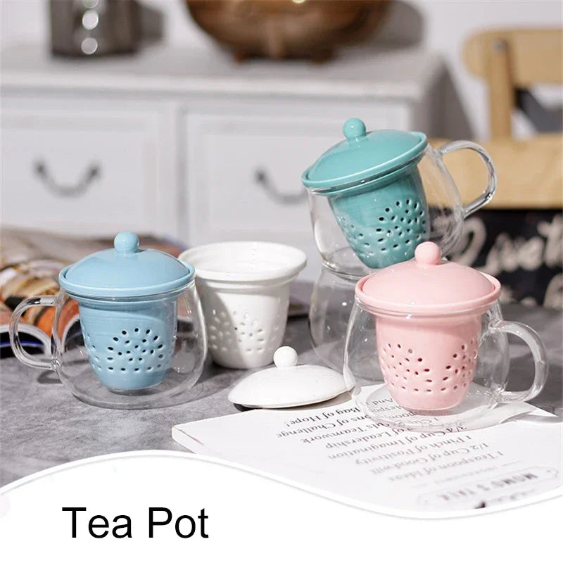 Afralia™ Glass Teapot Set with Ceramic Filter, Heat Resistant for Puer Tea Infusion