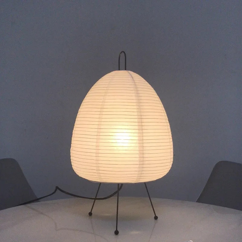 Afralia™ Japanese Style Rice Paper Desk Lamp for Home Decor, E27 Bedroom & Study Room Lighting