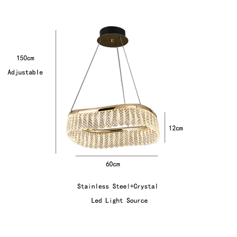 Afralia™ Golden Crystal Chandelier Luxury Round Pendant Lamparas Art Decor Fixture