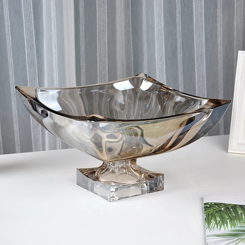 Afralia™ Large Crystal Glass Fruit Plate | Elegant Home Luxury Decor Ornaments