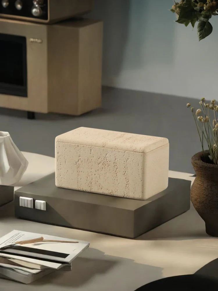 Afralia™ Marble Desktop Storage Box for Home Décor and Organization