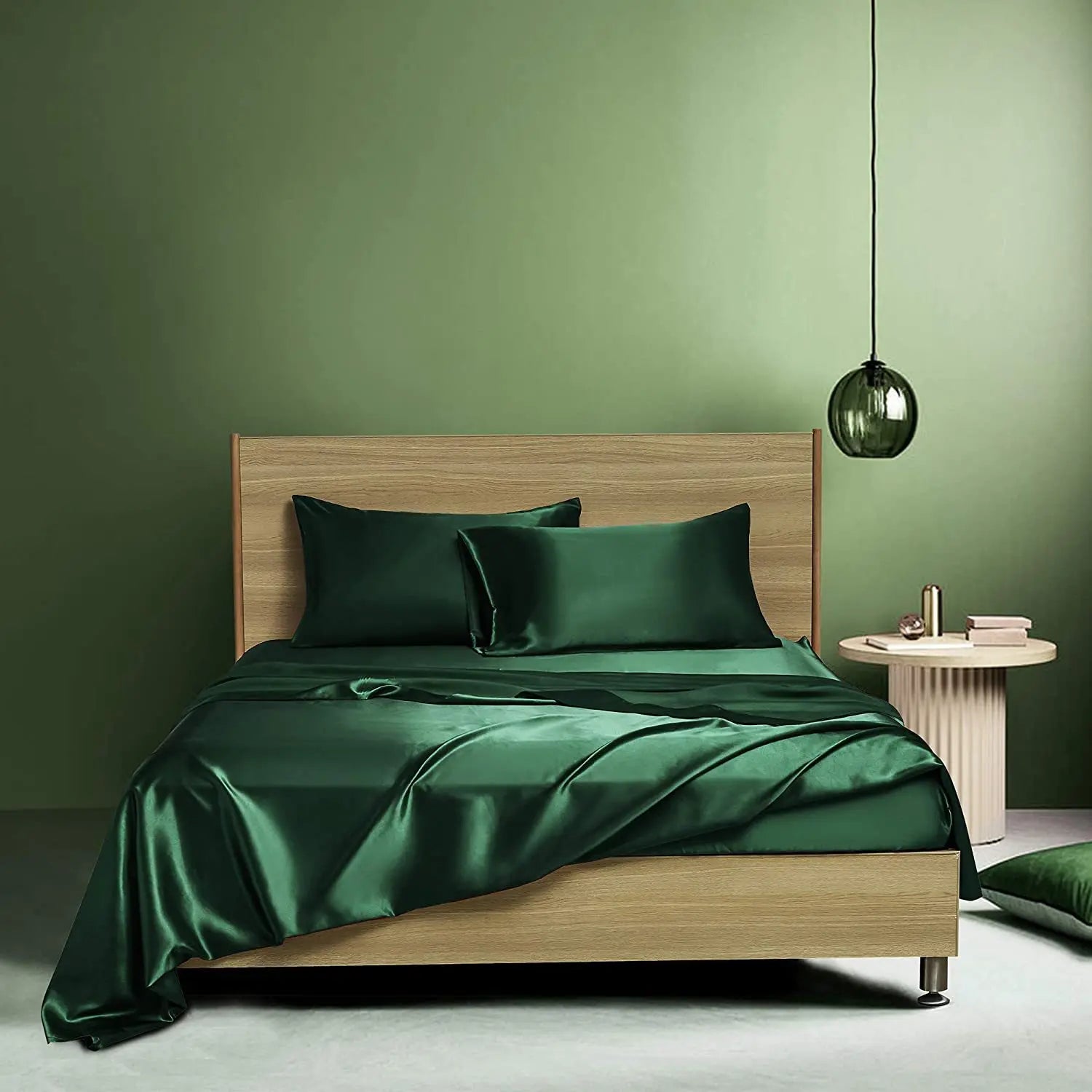 Afralia™ Satin Bed Sheet Set for Luxury High-End King Queen Twin Full Size Bed