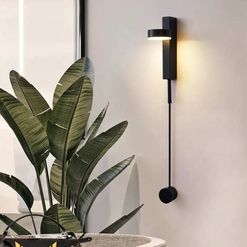 Afralia™ Adjustable LED Wall Lamp Rotation Dimming Switch Indoor Sconce Lighting
