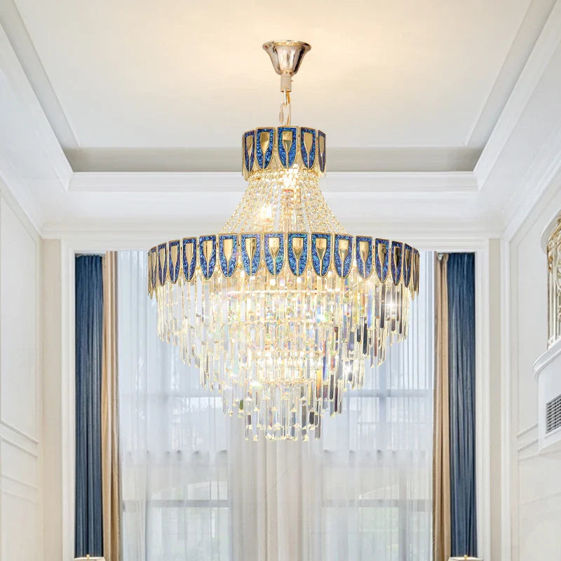 Afralia™ Shell Art Color Chandelier Luxury Lighting for Living & Dining Rooms