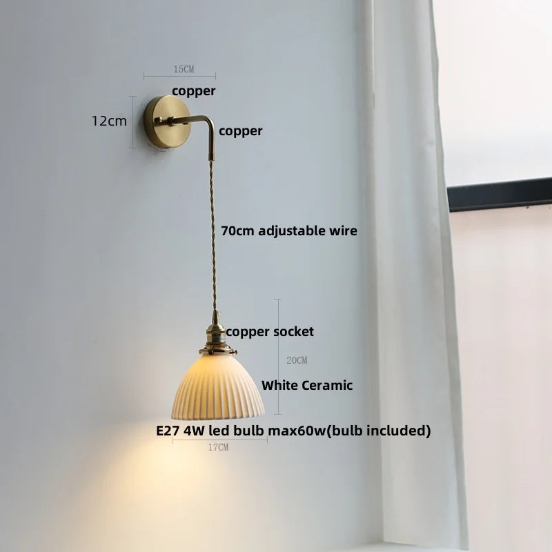 Afralia™ Nordic Modern LED Wall Lamp with Pull Chain Switch and Adjustable Stair Light