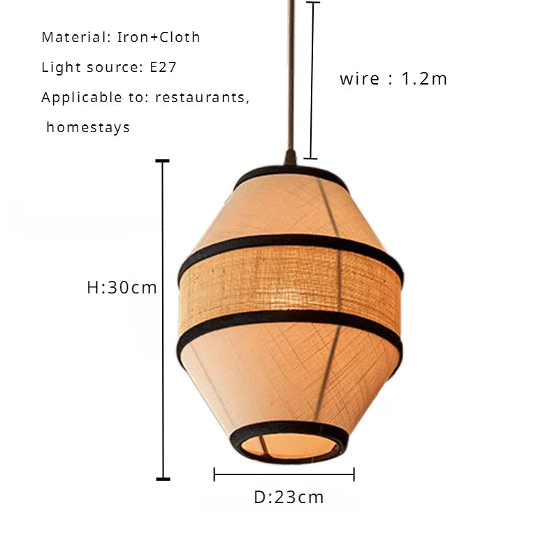 Afralia™ Colored Wabi Sabi Fabric Pendant Lamp for Homestay and Restaurant