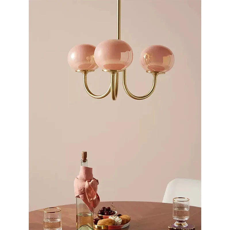 Afralia™ Cream Pink Bedroom Pendant Light for Cozy Living Spaces