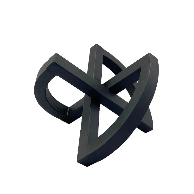 Afralia™ Geometric Hollowed-out Black Ornament Abstract Home Decoration Handicrafts