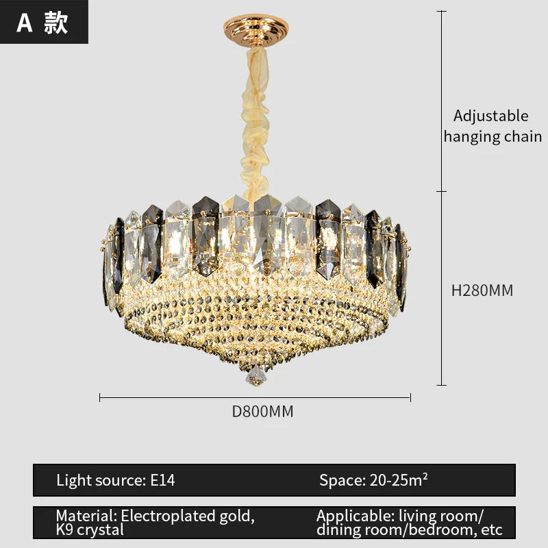 Afralia™ Crystal Light Chandelier: Modern Elegance for Living Room, Bedroom, Dining Room
