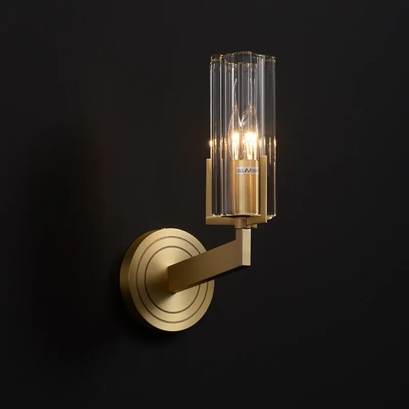 Afralia™ Modern Brass Wall Sconces Glass Wall Lighting for Living Room and Bedroom