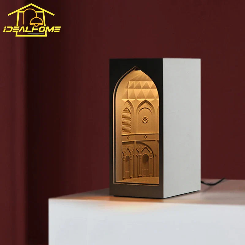 Afralia™ Persian Garden Concrete Table Lamp with Touch Dimming, Bedroom Desk Light