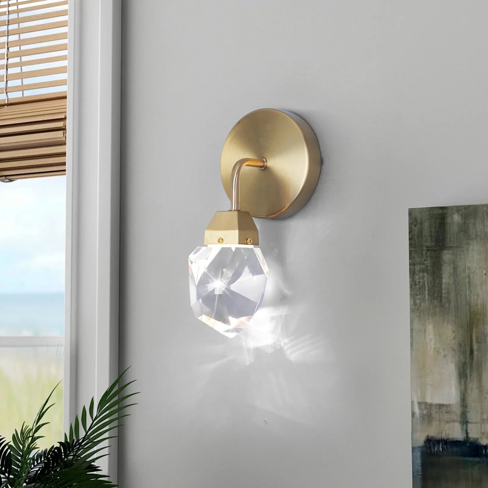 Afralia™ Crystal LED Wall Sconce Fixture - Modern Luxury Copper Ceiling Light for Home Decor