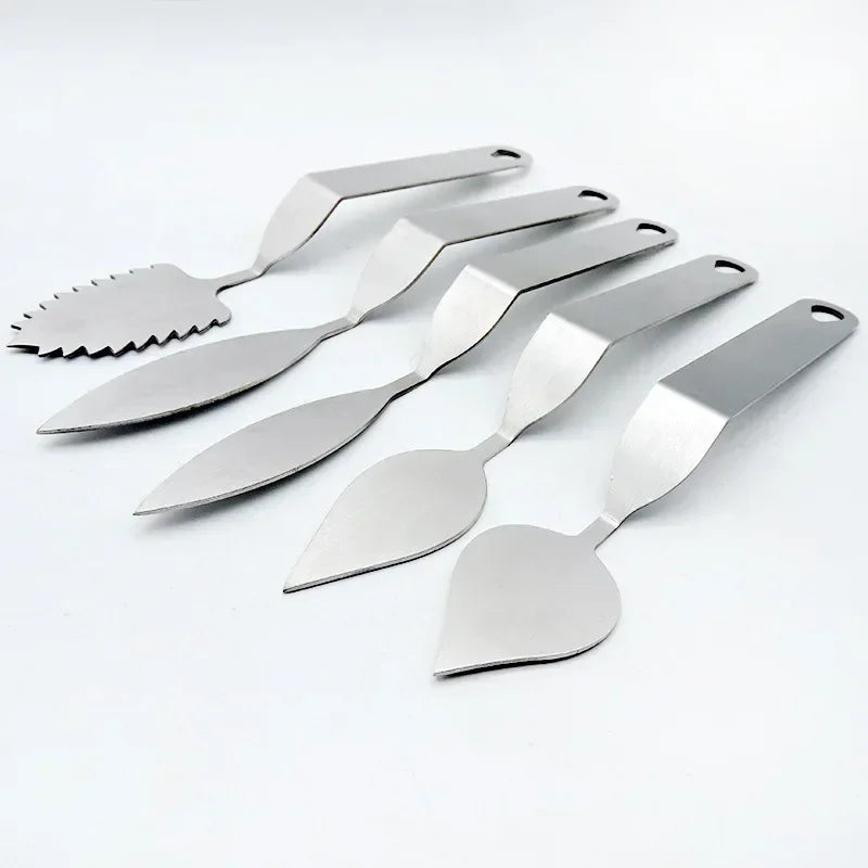 Afralia™ Stainless Steel Feather Leaf Cake Knife Spatula for Baking & Pastry