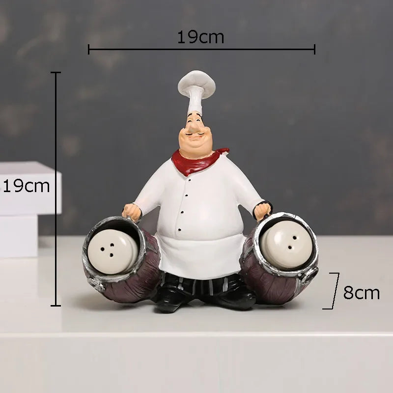 Afralia™ Bearded Chef Resin Figure Sculpture Modern Kitchen Desk Decor Ornaments