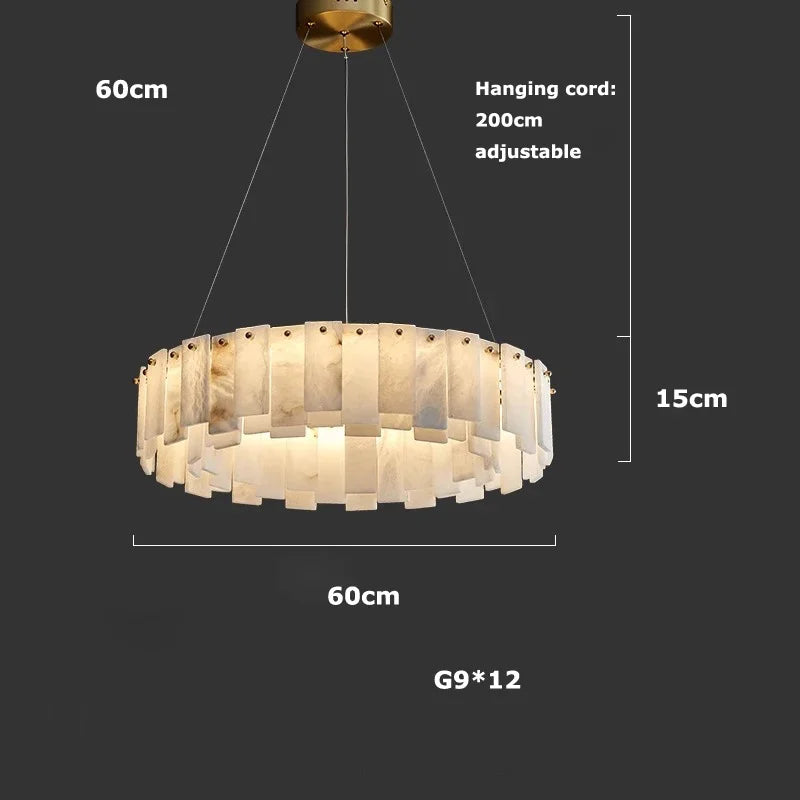 Afralia™ Modern Marble Design LED Ceiling Chandelier for Living Room
