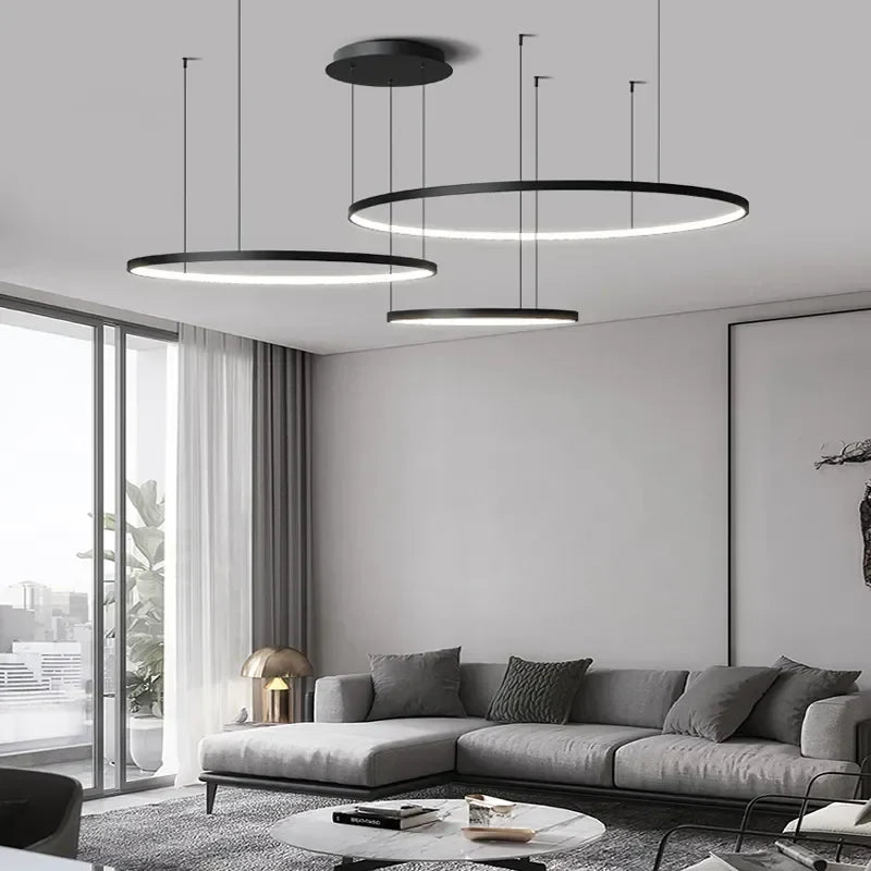 Afralia™ Aluminum Rings LED Pendant Light in Living Room Bedroom Dining Room