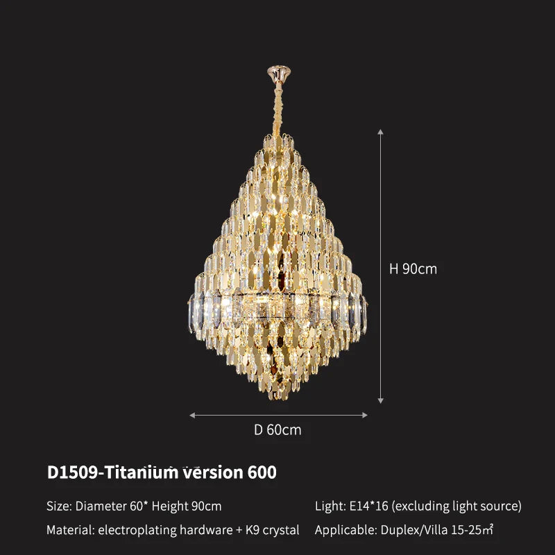 Afralia™ Crystal Pendant Light for Grand Chandelier Villa Hall & Hotel Lobby