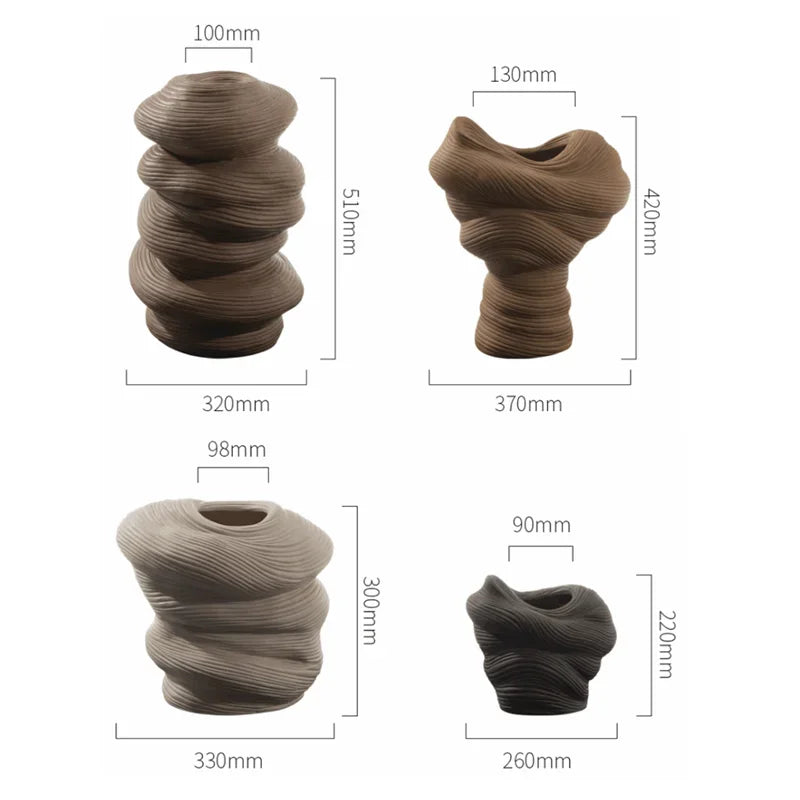 Afralia™ Stripe Pattern Ceramic Vase: Porcelain Flower Arrangement Home Decor