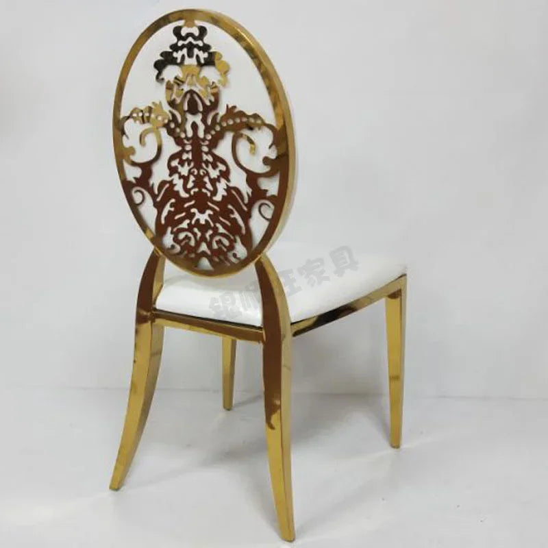 Afralia™ Stainless Steel Dining Chairs with Fabric Upholstery for Modern Home Furniture