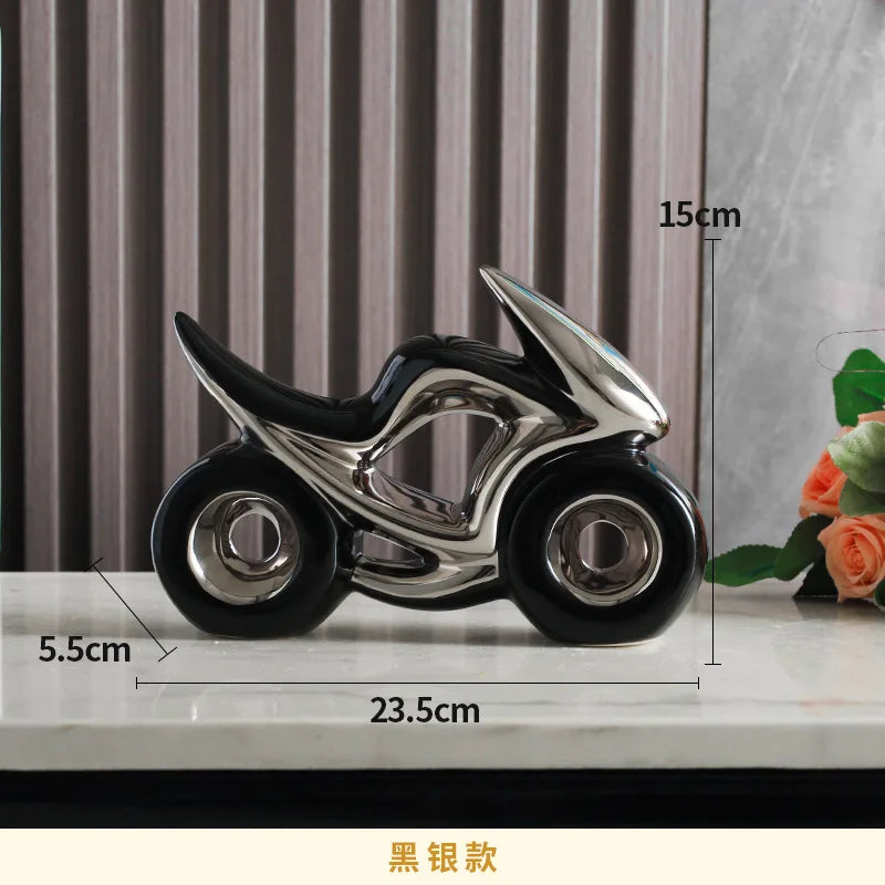 Afralia™ Ceramic Motorcycle Light Decoration for Living Room, Porch, Dining Side