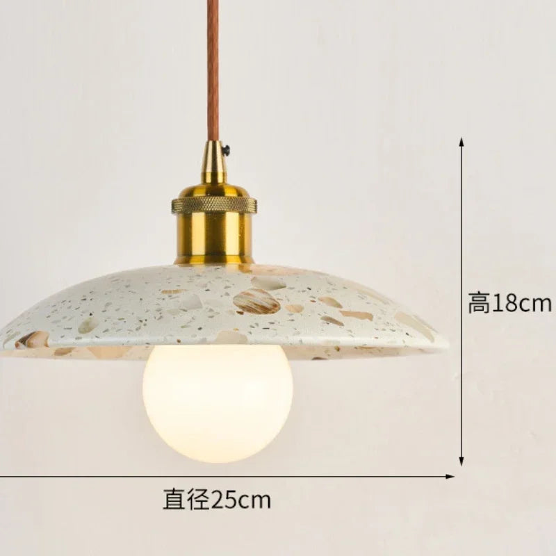Afralia™ Terrazzo Pendant Lights: French Retro Handmade Design for Bedroom, Dining, Kitchen Island