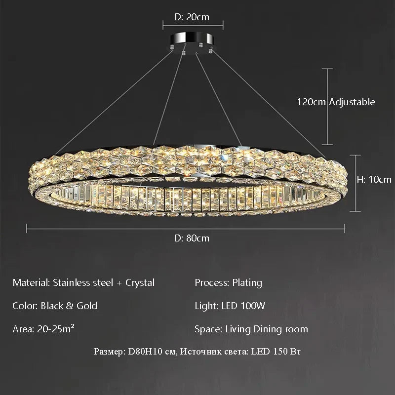 Afralia™ Modern Crystal Chandelier for Elegant Living Room Decor