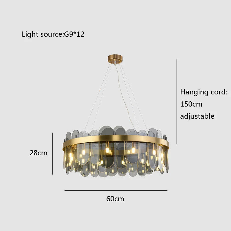 Afralia™ Glass Chandelier for Ceiling: Elegant Lighting Solution for Dining Table