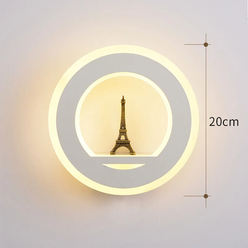 Afralia™ Modern Round Acrylic LED Wall Sconce for Bedroom Living Room Decoration