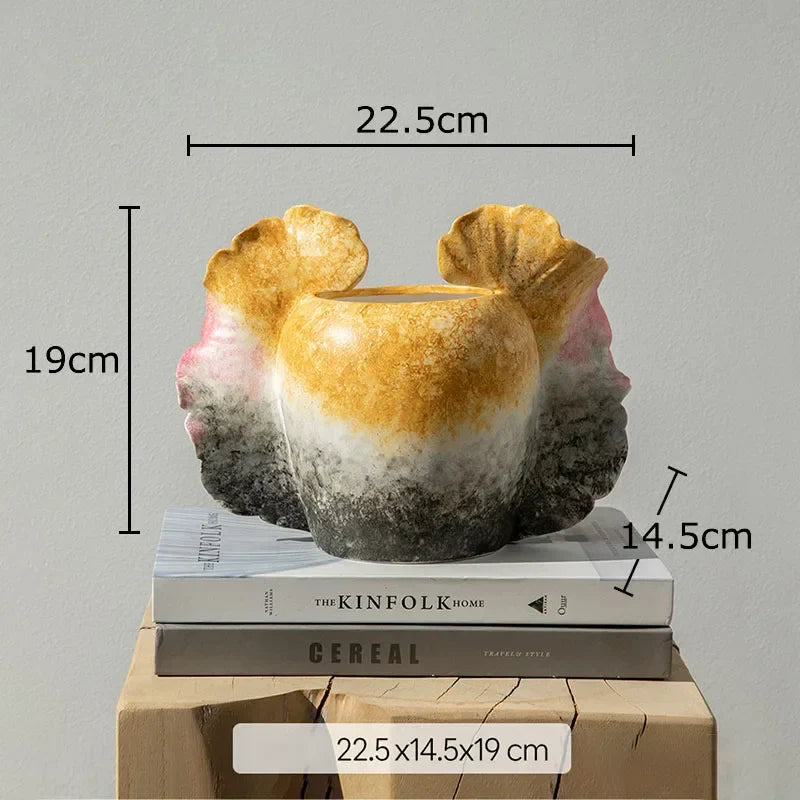 Afralia™ Butterfly Wings Vase: Artificial Flowers Desk Decor for Aesthetic Room Flowers