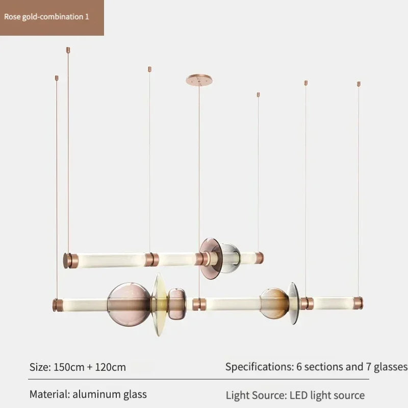 Afralia Luna Glass Chandelier: Postmodern Italian Design LED Lamp for Bedroom & Living Room