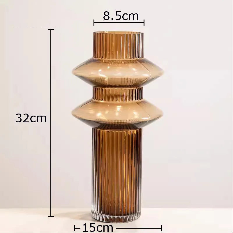 Afralia™ Tower Glass Vase Hydroponics Flowers Pots Modern Desk Floral Arrangement Decor