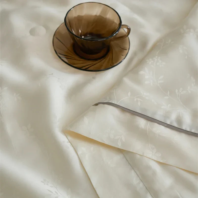 Afralia™ Luxe Lyocell Jacquard Summer Blanket with Mulberry Silk Fill Comforter