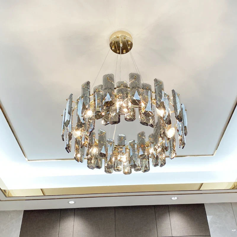 Afralia™ Crystal LED Chandelier for High-end Living Spaces