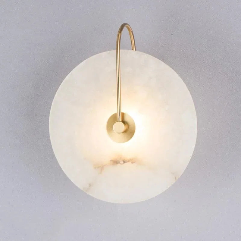 Afralia™ Round Marble Wall Lamp Modern Nordic LED Indoor Wall Light Sconces for Living Room Bedroom