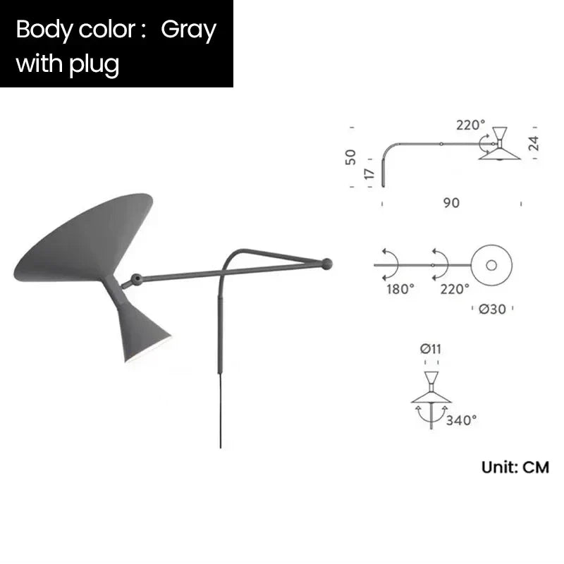 Afralia™ Marseille Rotary Wall Lamp - Adjustable Up/Down Lighting for Living Room & Bedroom