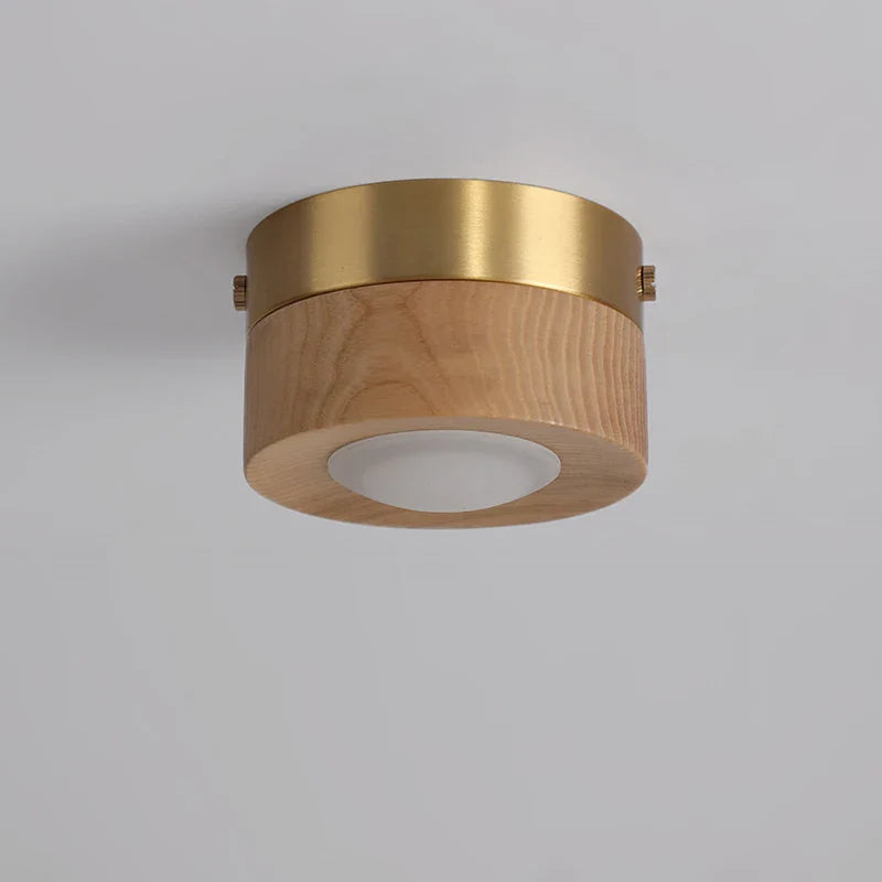 Afralia™ Walnut Wood Ceiling LED Lights Home Decor Spotlights